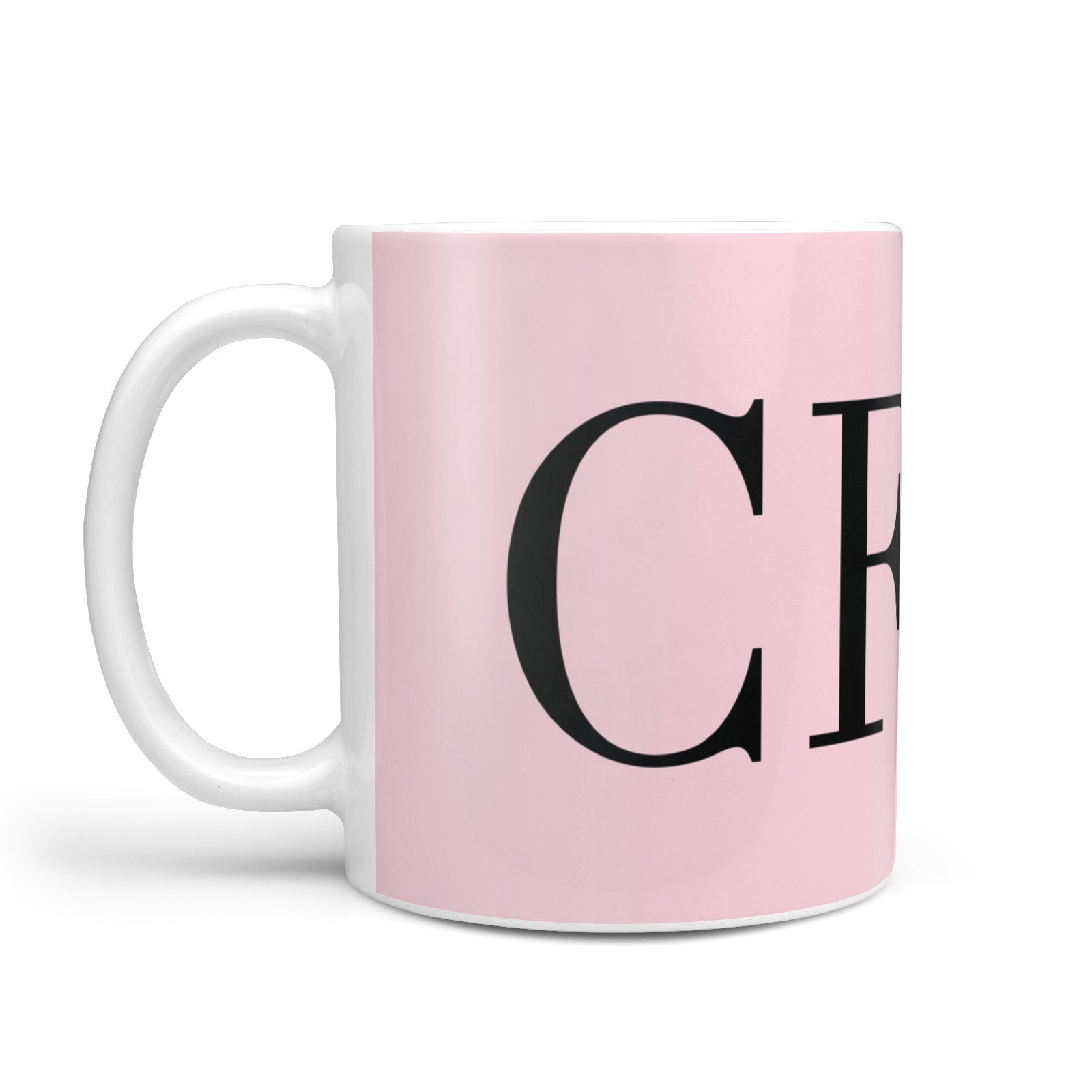 Personalised Black Pink Side Initials 10oz Mug Alternative Image 1