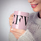 Personalised Black Pink Side Initials 10oz Mug Alternative Image 6