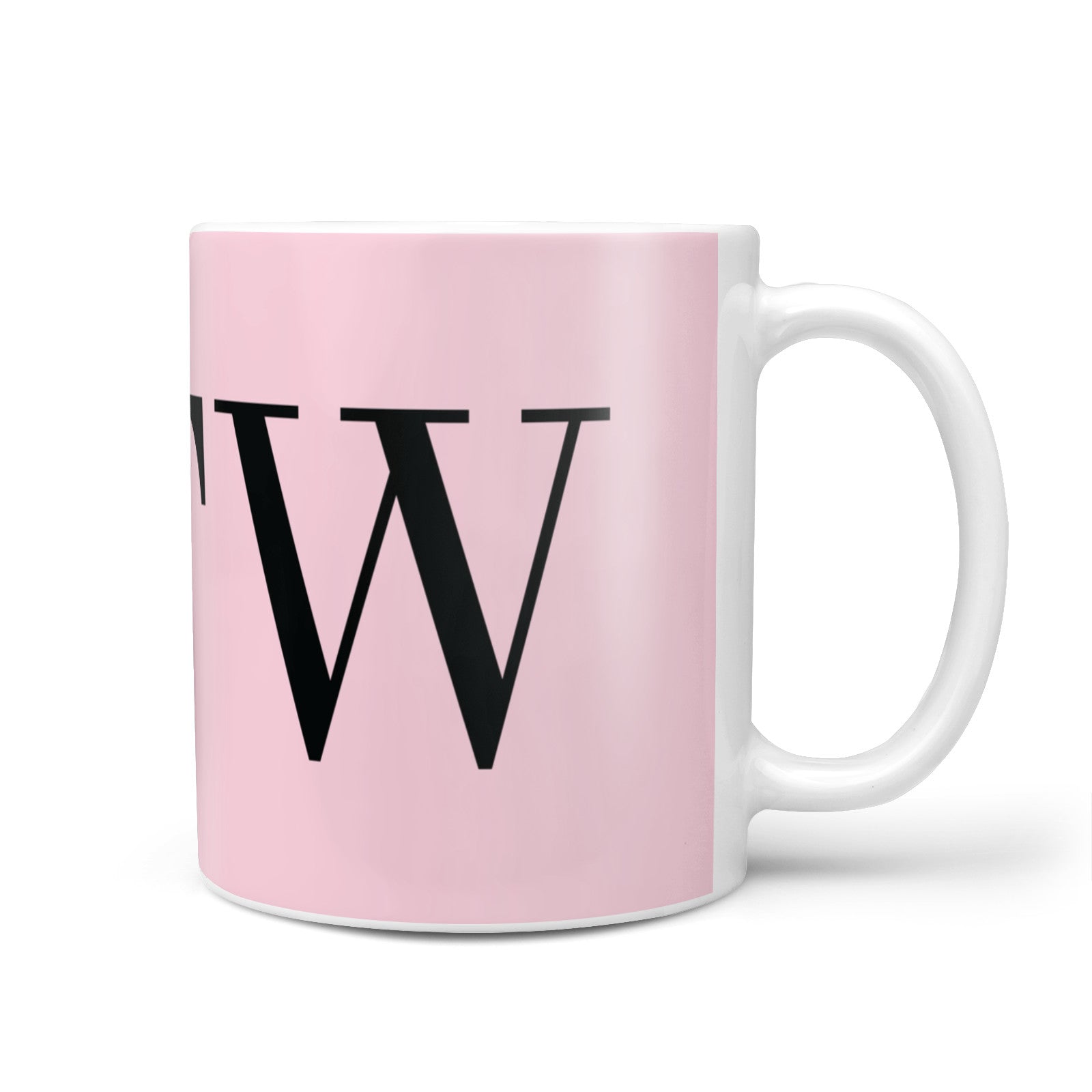 Personalised Black Pink Side Initials 10oz Mug