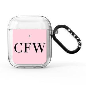 Personalised Black & Pink Side Initials AirPods Case
