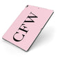 Personalised Black Pink Side Initials Apple iPad Case on Grey iPad Side View