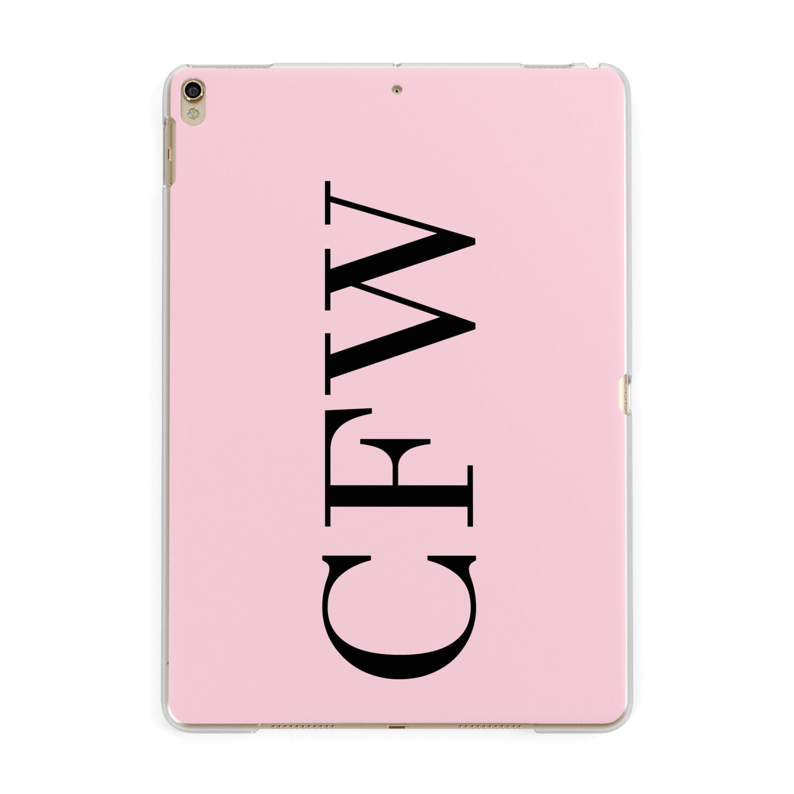 Personalised Black Pink Side Initials Apple iPad Gold Case