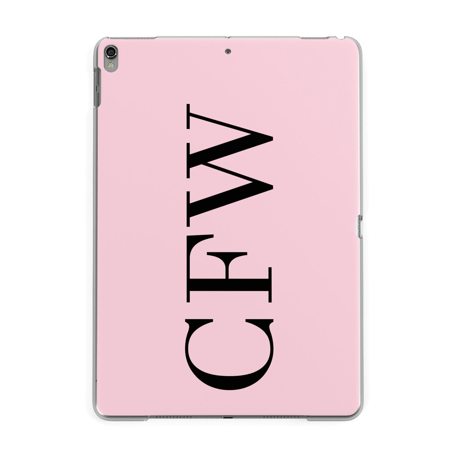 Personalised Black Pink Side Initials Apple iPad Grey Case