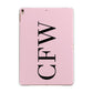 Personalised Black Pink Side Initials Apple iPad Rose Gold Case