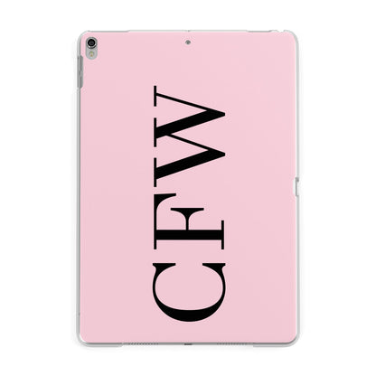 Personalised Black Pink Side Initials Apple iPad Silver Case