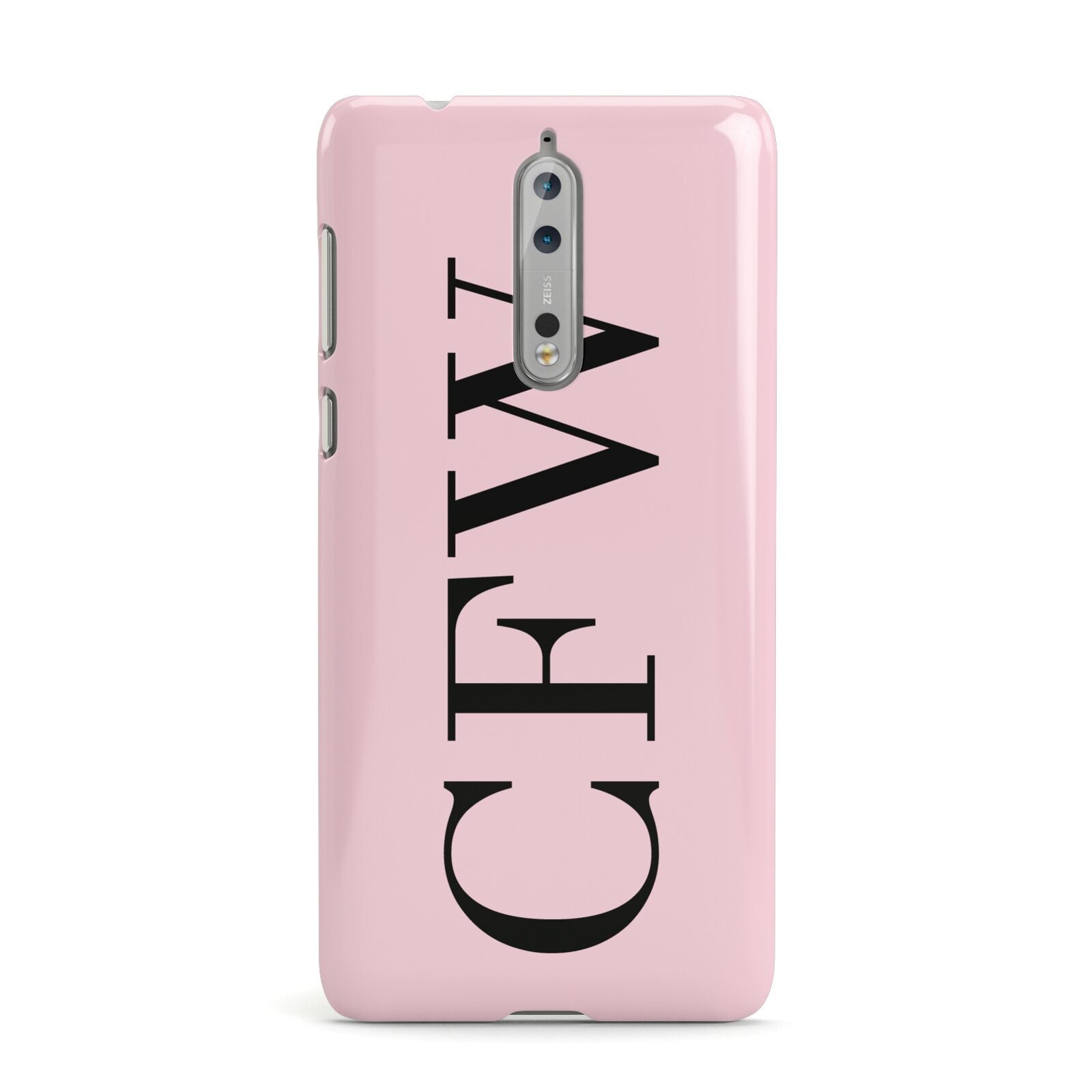 Personalised Black Pink Side Initials Nokia Case