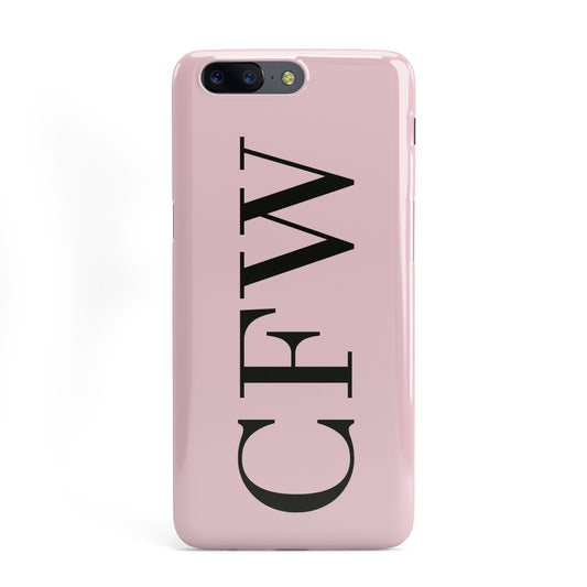 Personalised Black Pink Side Initials OnePlus Case