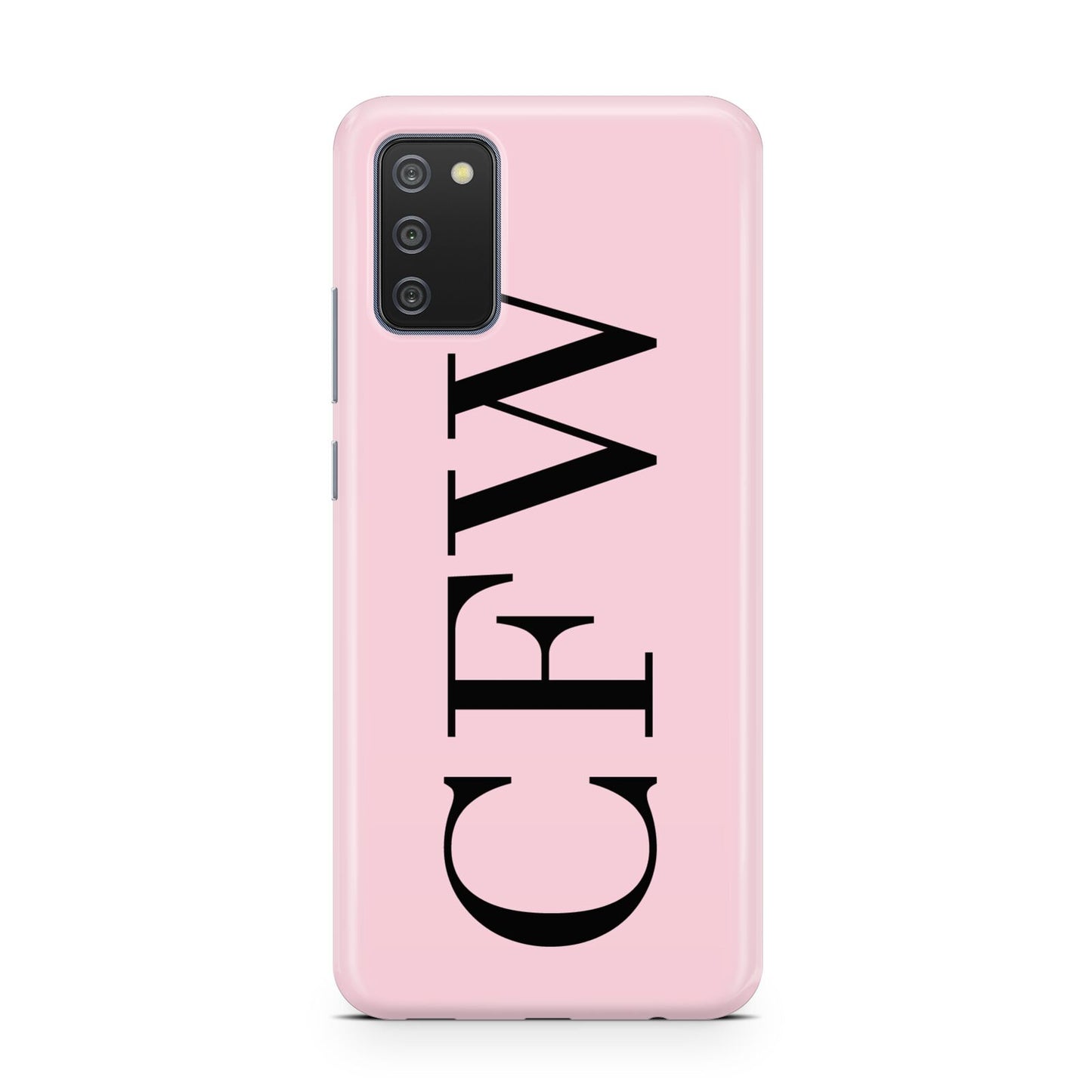 Personalised Black Pink Side Initials Samsung A02s Case