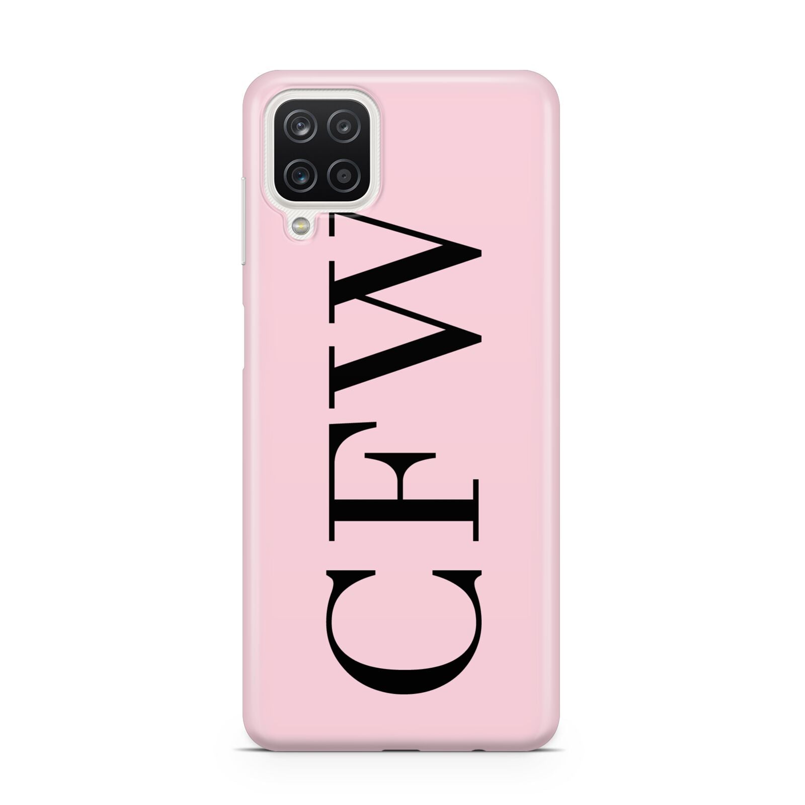 Personalised Black Pink Side Initials Samsung A12 Case