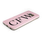 Personalised Black Pink Side Initials Samsung Galaxy Case Bottom Cutout