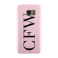 Personalised Black Pink Side Initials Samsung Galaxy Case
