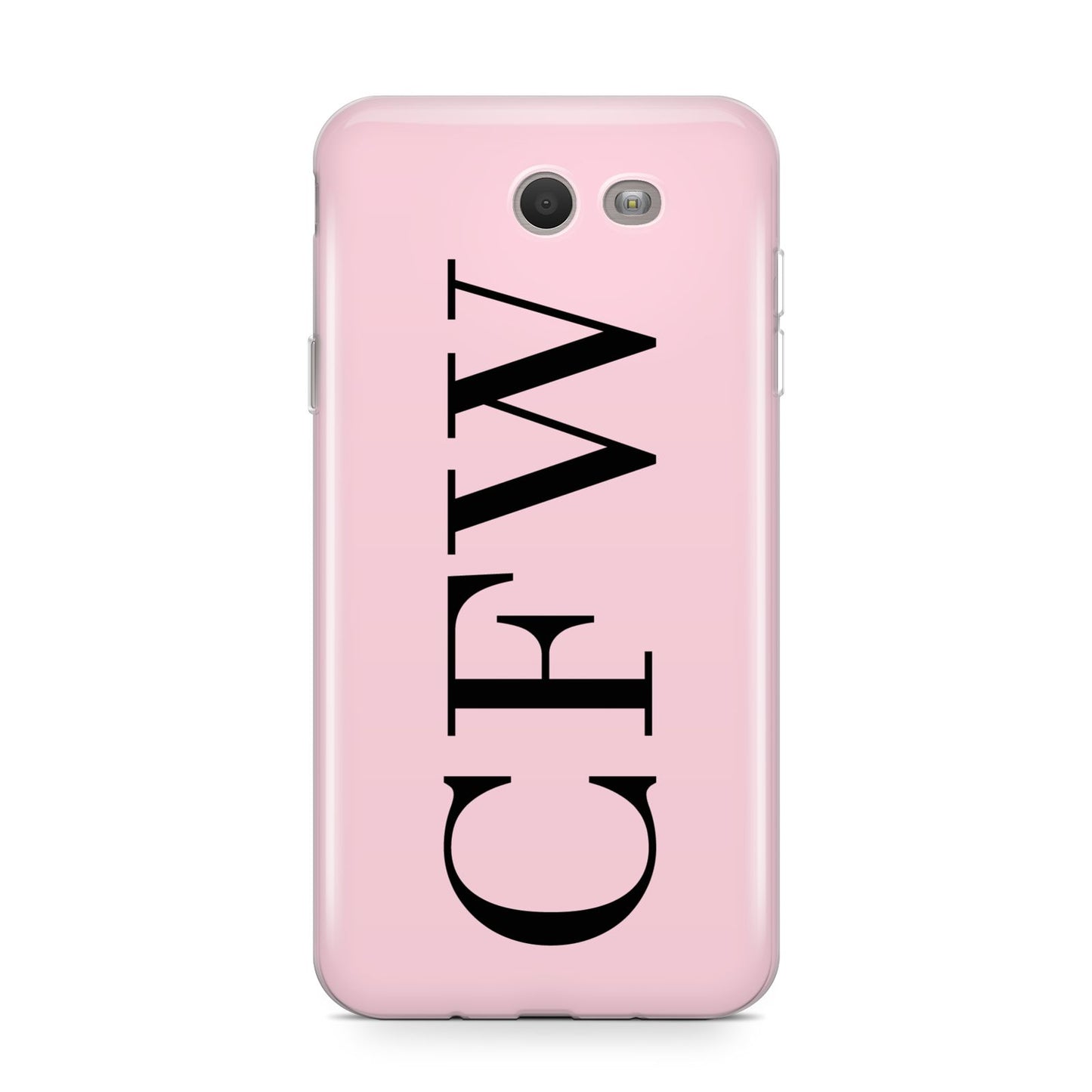 Personalised Black Pink Side Initials Samsung Galaxy J7 2017 Case