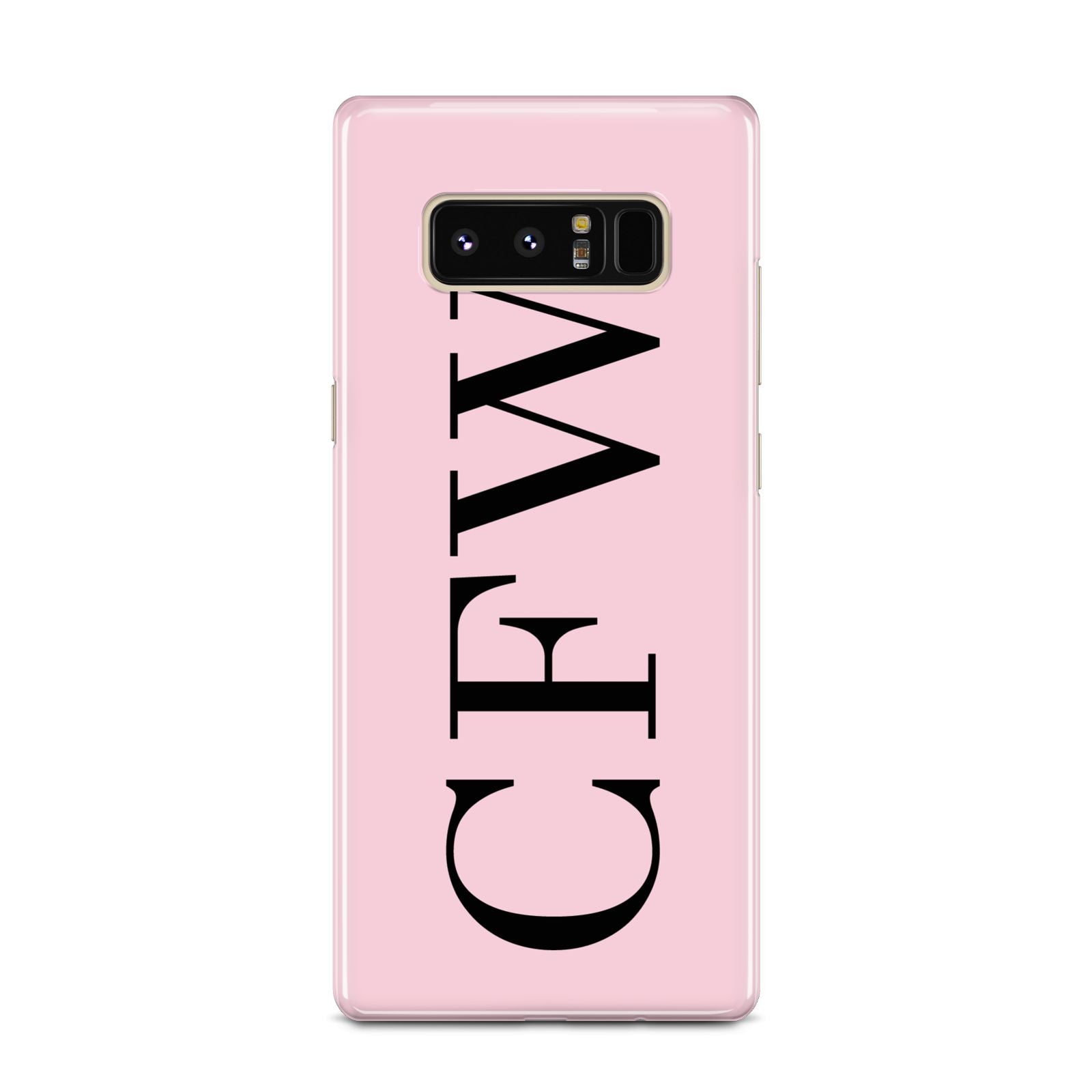 Personalised Black Pink Side Initials Samsung Galaxy Note 8 Case