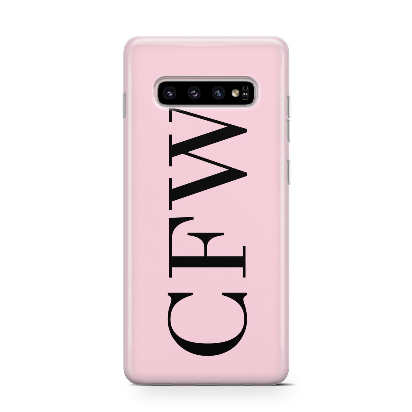 Personalised Black Pink Side Initials Samsung Galaxy S10 Case