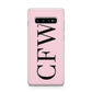 Personalised Black Pink Side Initials Samsung Galaxy S10 Plus Case