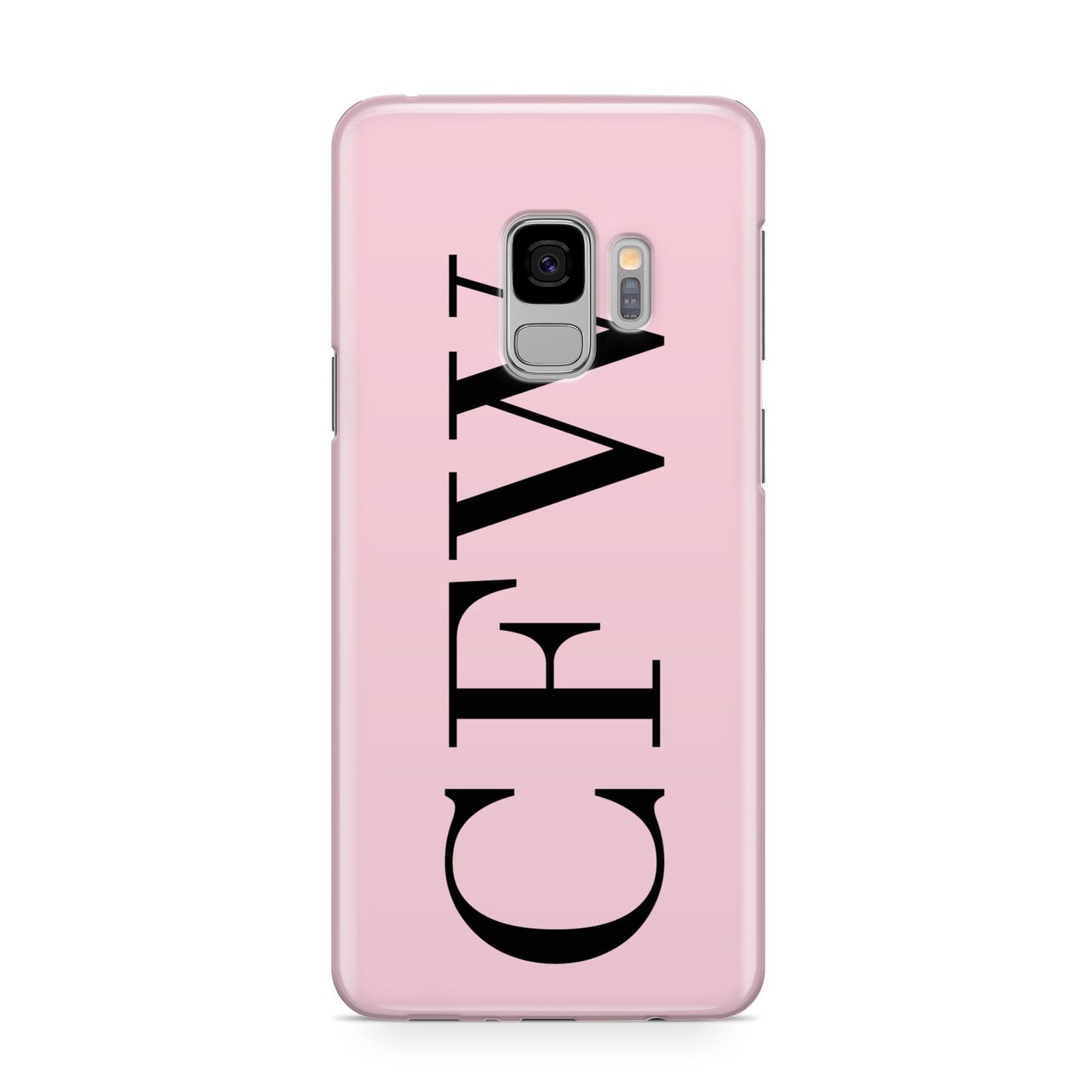 Personalised Black Pink Side Initials Samsung Galaxy S9 Case