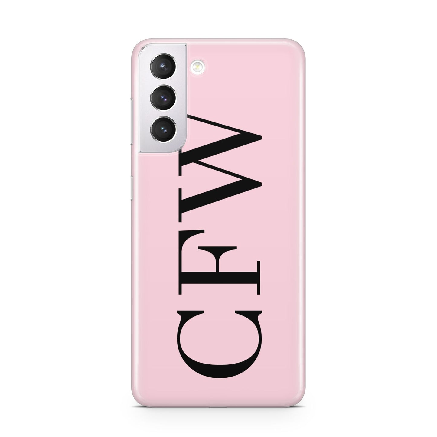 Personalised Black Pink Side Initials Samsung S21 Case