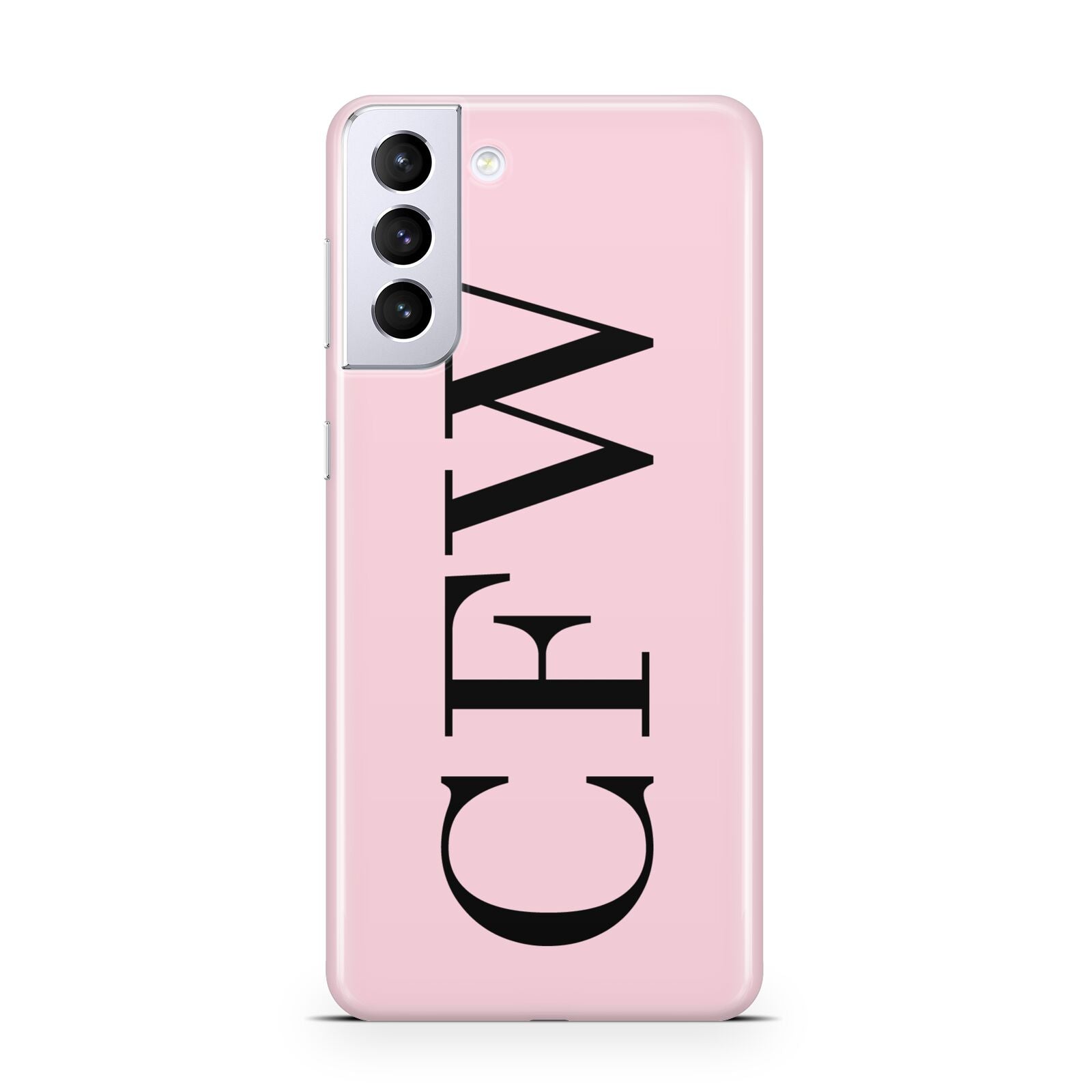 Personalised Black Pink Side Initials Samsung S21 Plus Phone Case