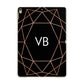 Personalised Black Rose Gold Initials Geometric Apple iPad Gold Case
