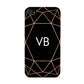Personalised Black Rose Gold Initials Geometric Apple iPhone 4s Case