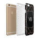 Personalised Black Rose Gold Initials Geometric Apple iPhone 6 3D Tough Case Expanded view