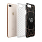 Personalised Black Rose Gold Initials Geometric Apple iPhone 7 8 Plus 3D Tough Case Expanded View