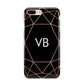 Personalised Black Rose Gold Initials Geometric Apple iPhone 7 8 Plus 3D Tough Case