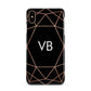Personalised Black Rose Gold Initials Geometric Apple iPhone Xs Max 3D Snap Case