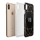 Personalised Black Rose Gold Initials Geometric Apple iPhone Xs Max 3D Tough Case Expanded View