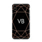 Personalised Black Rose Gold Initials Geometric Apple iPhone Xs Max 3D Tough Case