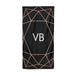 Personalised Black Rose Gold Initials Geometric Beach Towel