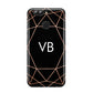Personalised Black Rose Gold Initials Geometric Huawei Nova 2s Phone Case