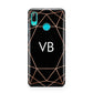 Personalised Black Rose Gold Initials Geometric Huawei P Smart 2019 Case