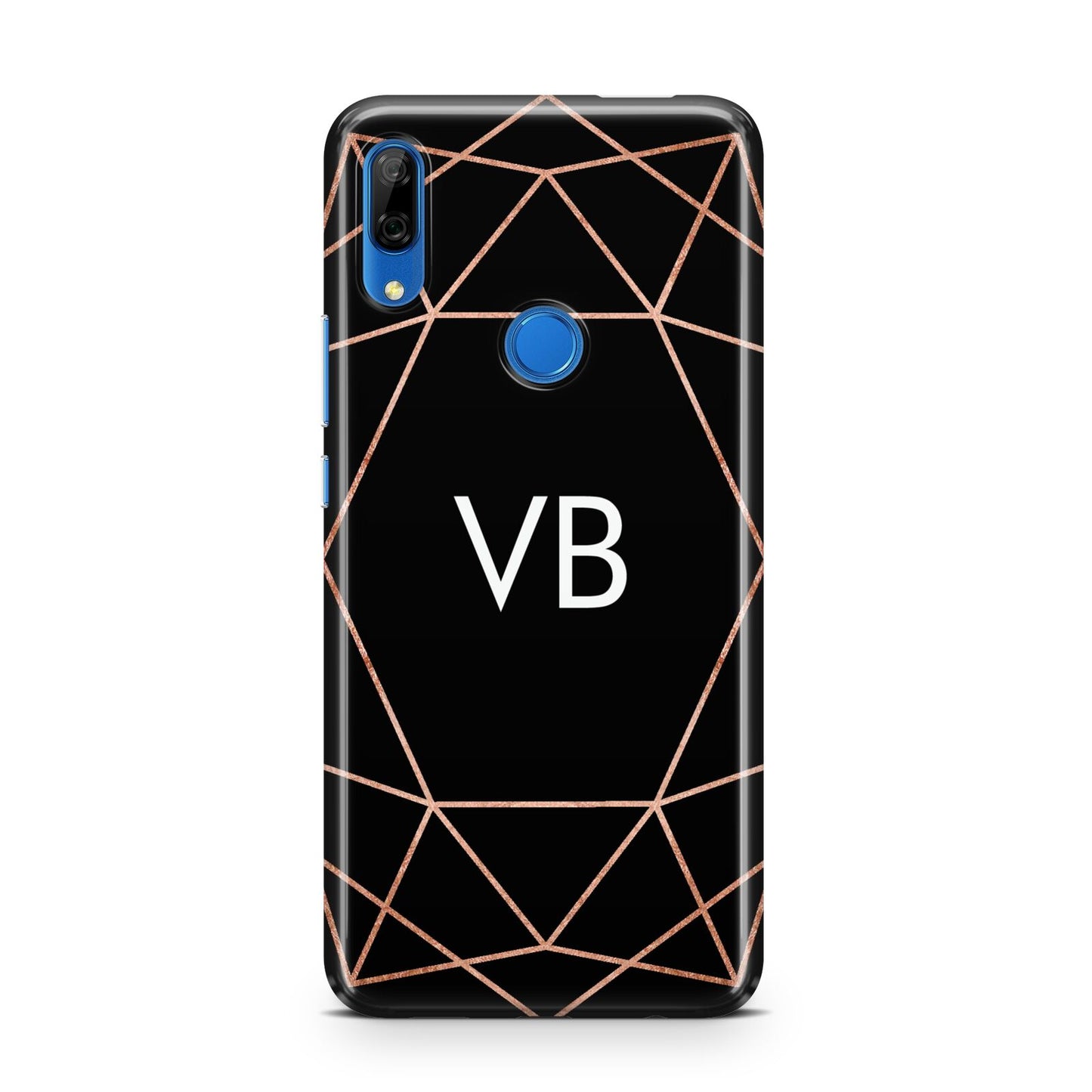 Personalised Black Rose Gold Initials Geometric Huawei P Smart Z