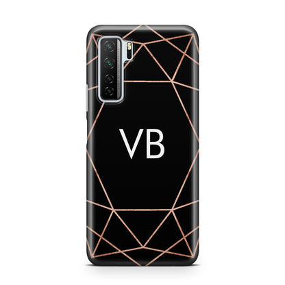 Personalised Black Rose Gold Initials Geometric Huawei P40 Lite 5G Phone Case