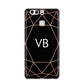 Personalised Black Rose Gold Initials Geometric Huawei P9 Case