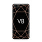Personalised Black Rose Gold Initials Geometric Huawei Y5 Prime 2018 Phone Case