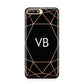 Personalised Black Rose Gold Initials Geometric Huawei Y6 2018