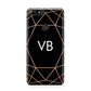 Personalised Black Rose Gold Initials Geometric Huawei Y7 2018
