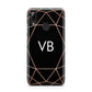 Personalised Black Rose Gold Initials Geometric Huawei Y7 2019