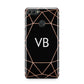 Personalised Black Rose Gold Initials Geometric Huawei Y9 2018
