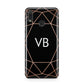Personalised Black Rose Gold Initials Geometric Huawei Y9 2019