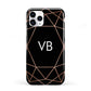 Personalised Black Rose Gold Initials Geometric iPhone 11 Pro 3D Tough Case