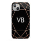 Personalised Black Rose Gold Initials Geometric iPhone 13 Full Wrap 3D Tough Case