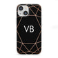 Personalised Black Rose Gold Initials Geometric iPhone 13 Mini Clear Bumper Case