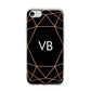 Personalised Black Rose Gold Initials Geometric iPhone 7 Bumper Case on Silver iPhone