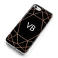 Personalised Black Rose Gold Initials Geometric iPhone 8 Bumper Case on Silver iPhone Alternative Image