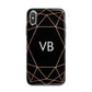 Personalised Black Rose Gold Initials Geometric iPhone X Bumper Case on Silver iPhone Alternative Image 1