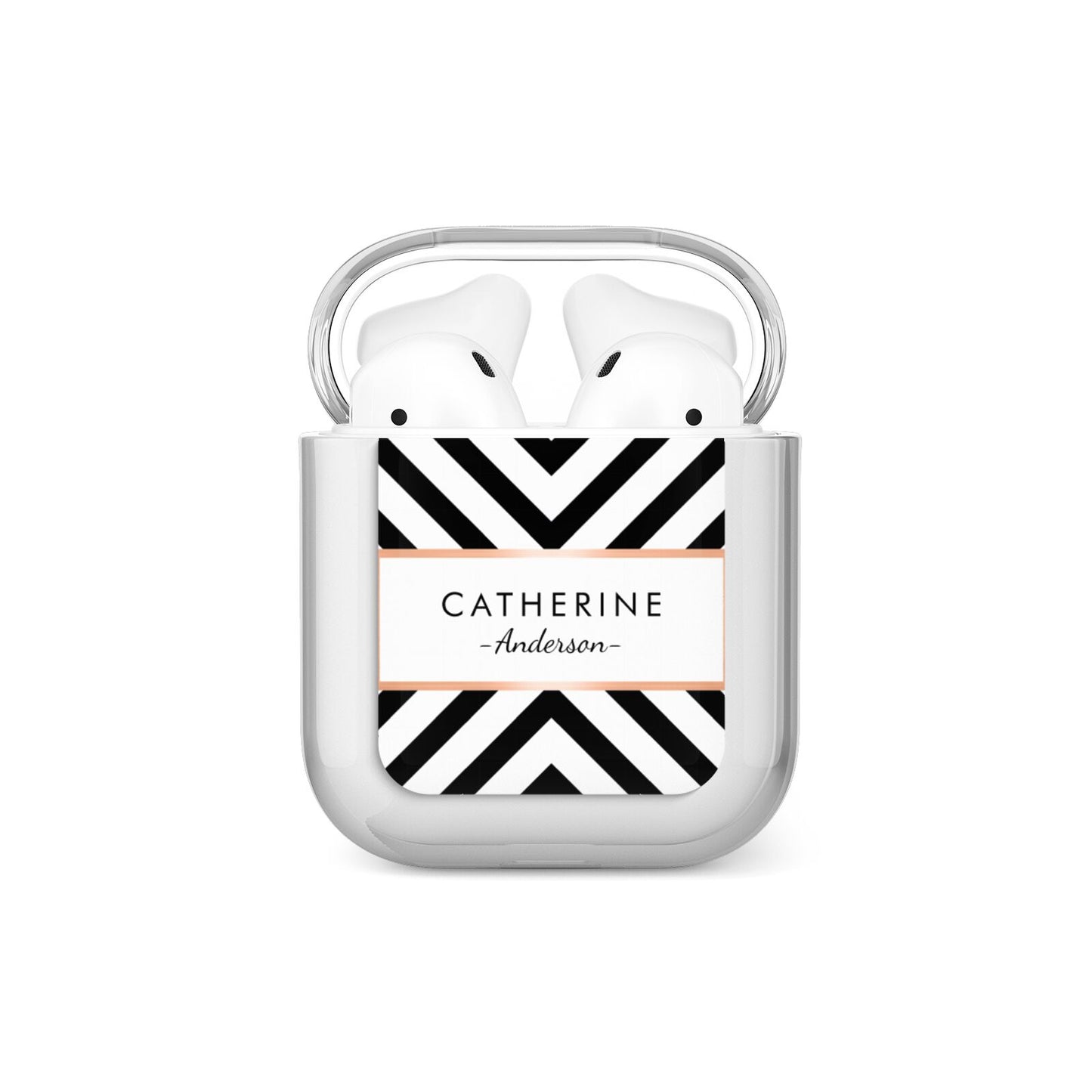 Personalised Black Rose Gold Name Or Initials AirPods Case