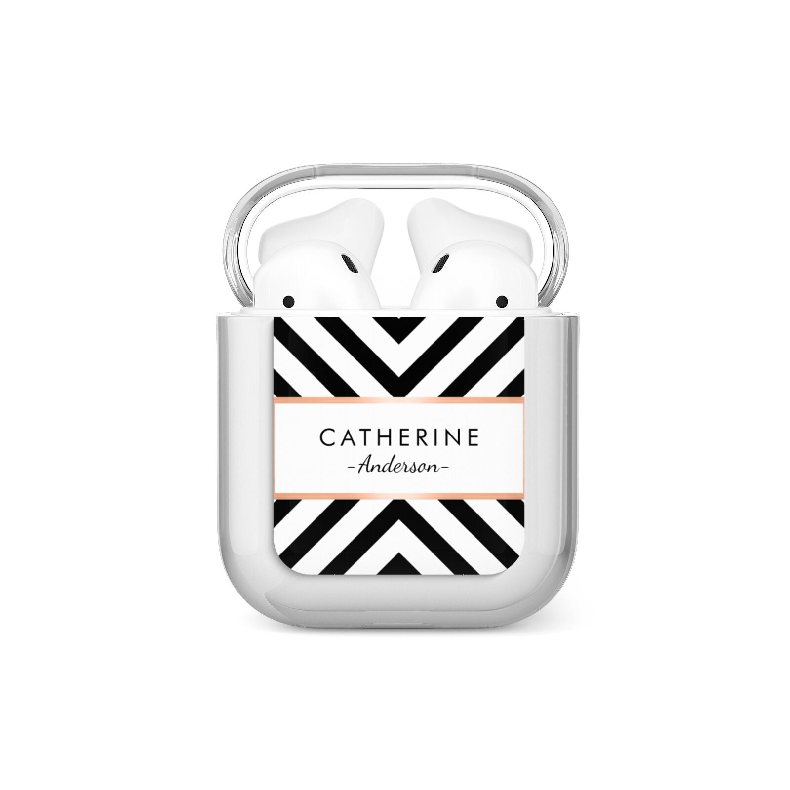 Personalised Black Rose Gold Name Or Initials AirPods Case